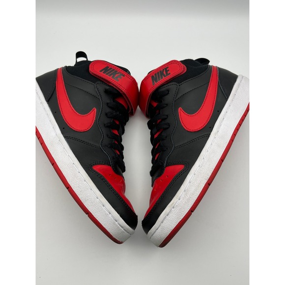 Nike Court Borough Mid 2 Sneakers Black Red‎ Athletic Shoes Boys 6.5 CD7782-003 - Picture 5 of 9